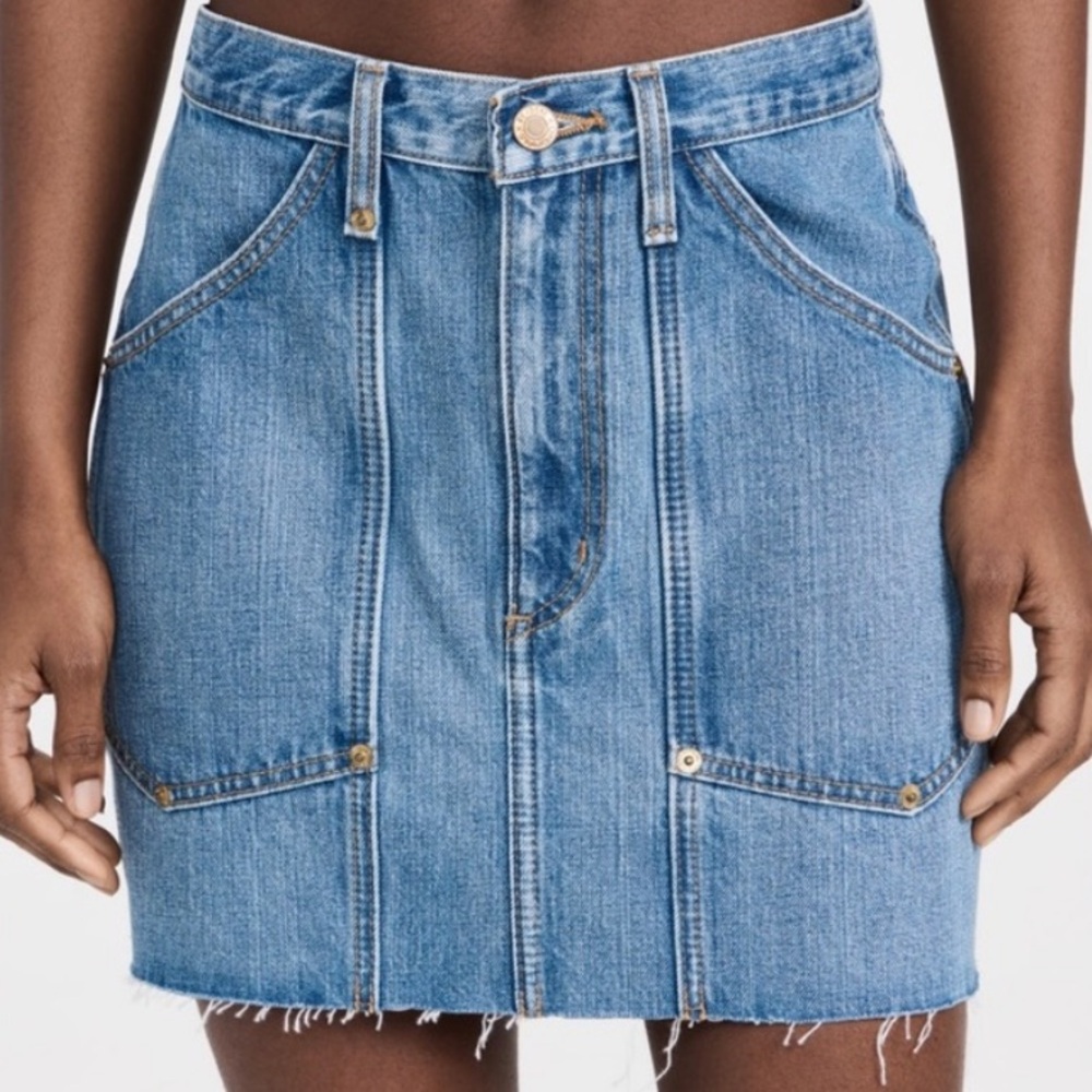 Re/Done Classic Blue Denim Mini Skirt